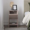Nightstand Ema pakoworld melamine in light mocha color 30x30x55cm