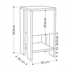 Nightstand Ema pakoworld melamine in light mocha color 30x30x55cm Nightstand Ema pakoworld melamine in light mocha color 30x30x55cm