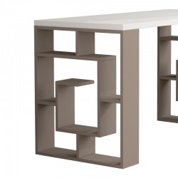 Working Table Labirent pakoworld in white-mocha 140x60x75cm Working Table Labirent pakoworld in white-mocha 140x60x75cm
