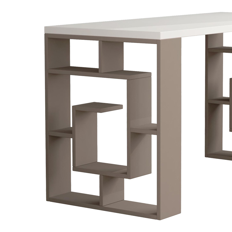 Working Table Labirent pakoworld in white-mocha 140x60x75cm Working Table Labirent pakoworld in white-mocha 140x60x75cm