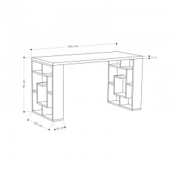 Working Table Labirent pakoworld in white-mocha 140x60x75cm Working Table Labirent pakoworld in white-mocha 140x60x75cm