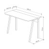 Malia pakoworld study desk in white-natural-mocha color 120x60.5x75cm