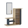 Entrance furniture with mirror Ceel pakoworld in white-walnut color 80x29.5x90cm