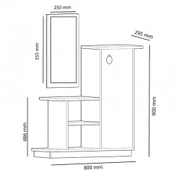 Έπιπλο εισόδου με καθρέπτη Ceel pakoworld χρώμα φυσικό-ανθρακί  80x29.5x90εκ