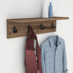 Wall hanger Mulan pakoworld in walnut color 60x16x14.5cm Wall hanger Mulan pakoworld in walnut color 60x16x14.5cm