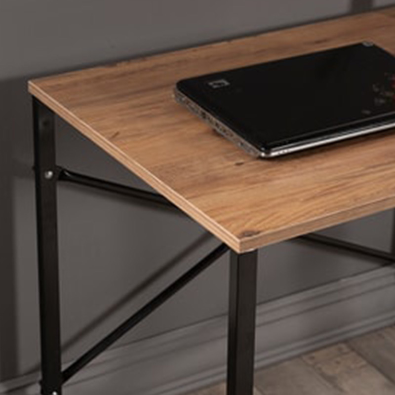 Office desk Zayn pakoworld in black-walnut color 90x60x70εcm