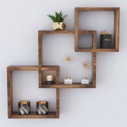 Wall shelf unit Maas pakoworld walnut 33x8.5x33cm Wall shelf unit Maas pakoworld walnut 33x8.5x33cm