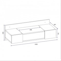 Τουαλέτα Tabia pakoworld κρεμαστή με καθρέπτη λευκό 100x39x33εκ