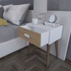 Nightstand Labow pakoworld with a drawer walnut-white-sonoma 45x30x57.5cm