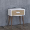 Nightstand Labow pakoworld with a drawer walnut-white-sonoma 45x30x57.5cm