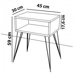 Nightstand Naida pakoworld natural-black 45x30x59cm Nightstand Naida pakoworld natural-black 45x30x59cm