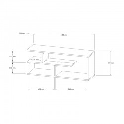 Έπιπλο τηλεόρασης Waldo pakoworld λευκό 100x29,5x40εκ