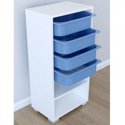 Συρταριέρα Isma pakoworld 4 συρτάρια λευκό-μπλε 45,5x30x92εκ