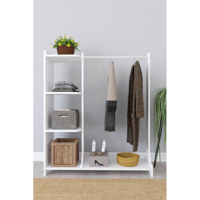 Entrance furniture Renesme pakoworld white 106x35x128cm