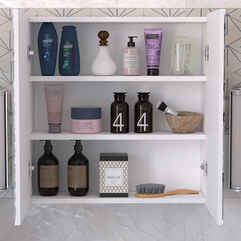 Poliana pakoworld bathroom cabinet with mirror white 70x17x70cm Poliana pakoworld bathroom cabinet with mirror white 70x17x70cm