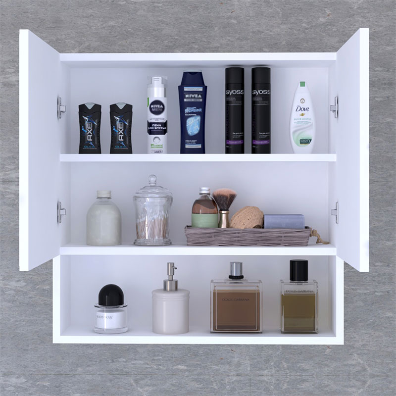 Zante pakoworld bathroom cabinet with mirror white 70x17x70cm Zante pakoworld bathroom cabinet with mirror white 70x17x70cm