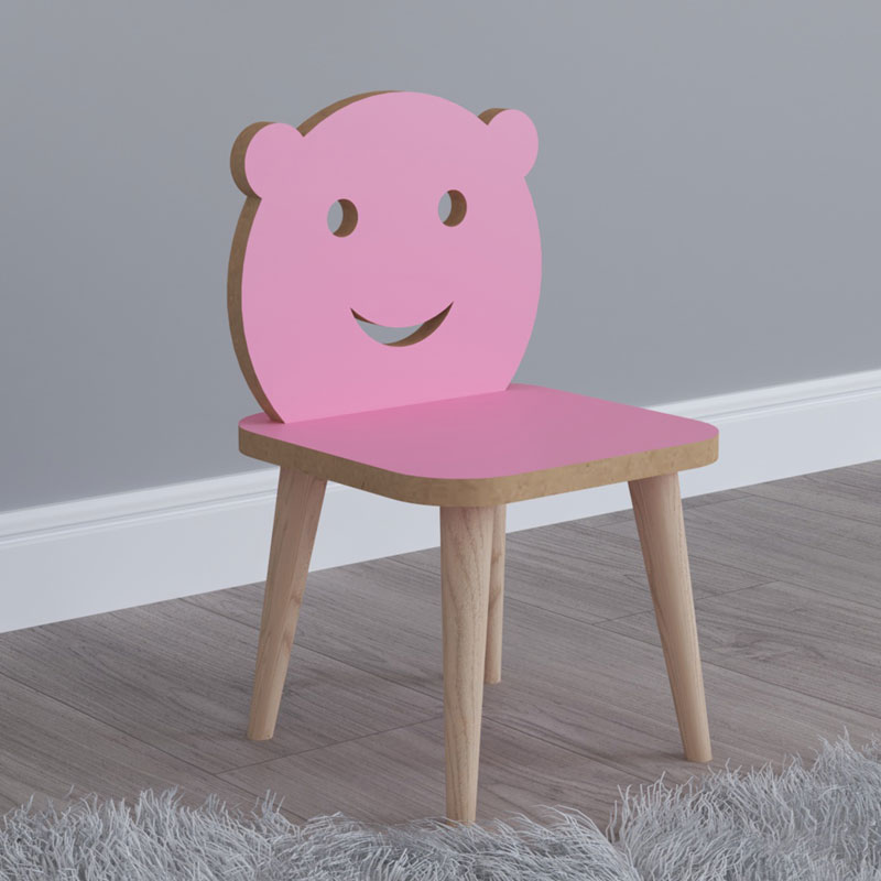 Jerry pakoworld children's chair pink-natural 30x30x52cm