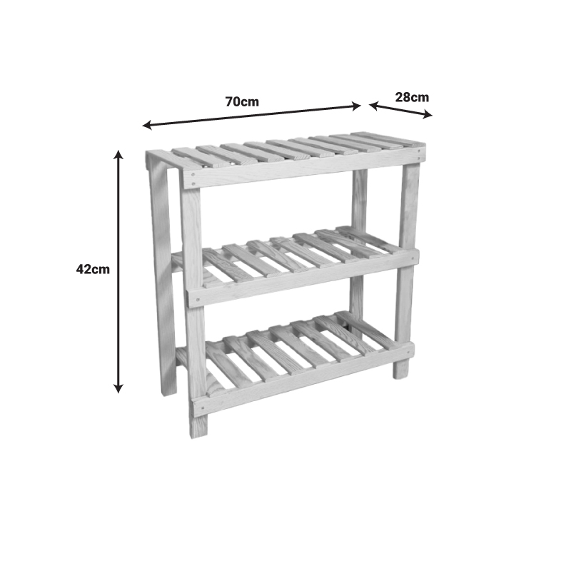 Παπουτσοθήκη Tarrot pakoworld 6 ζευγών φυσικό-γκρι 70x28x42εκ