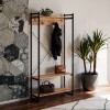 Entrance furniture Baker pakoworld walnut-black 90x34x180cm