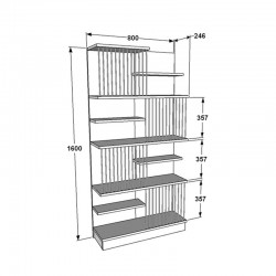 Βιβλιοθήκη Gassim pakoworld sonoma-λευκό 80x26.4x160εκ