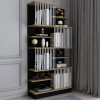 Bookcase Gassim pakoworld black-walnut-white 80x24.6x160cm