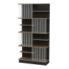 Bookcase Gassim pakoworld black-walnut-white 80x24.6x160cm