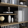 Bookcase Gassim pakoworld black-walnut-white 80x24.6x160cm