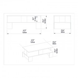 Τραπέζι σαλονιού Olly pakoworld καρυδί 120x60x47εκ