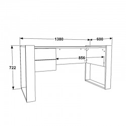 Γραφείο εργασίας Astin pakoworld μελαμίνης λευκό 138x60x72εκ