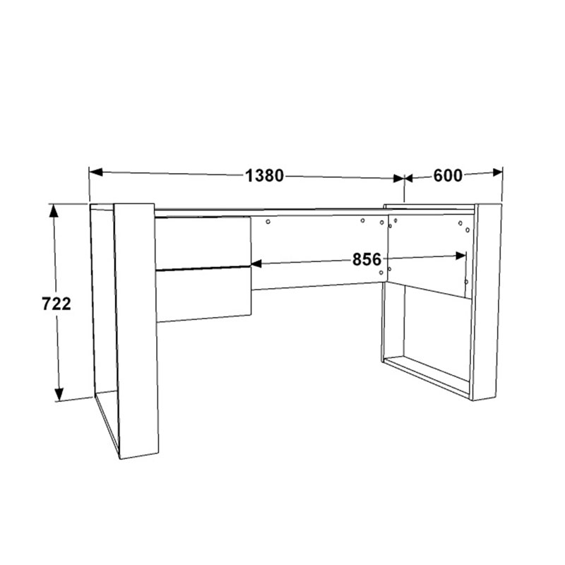 Γραφείο εργασίας Astin pakoworld μελαμίνης λευκό 138x60x72εκ