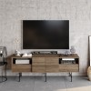 Tv stand Kevan pakoworld walnut-black leg 180x35x65cm