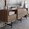 Tv stand Kevan pakoworld walnut-black leg 180x35x65cm
