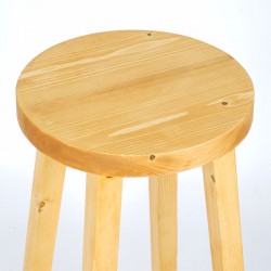 Wooden bar stool Vistran pakoworld natural D28x70cm Wooden bar stool Vistran pakoworld natural D28x70cm