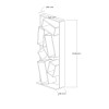 Βιβλιοθήκη Jamey pakoworld φυσικό-ανθρακί 60x24x153,6εκ