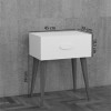 Nighstand Laber pakoworld white melamine 45x30x57.5cm