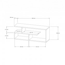 Έπιπλο τηλεόρασης Waldo pakoworld φυσικό μελαμίνης 100x29,5x40εκ