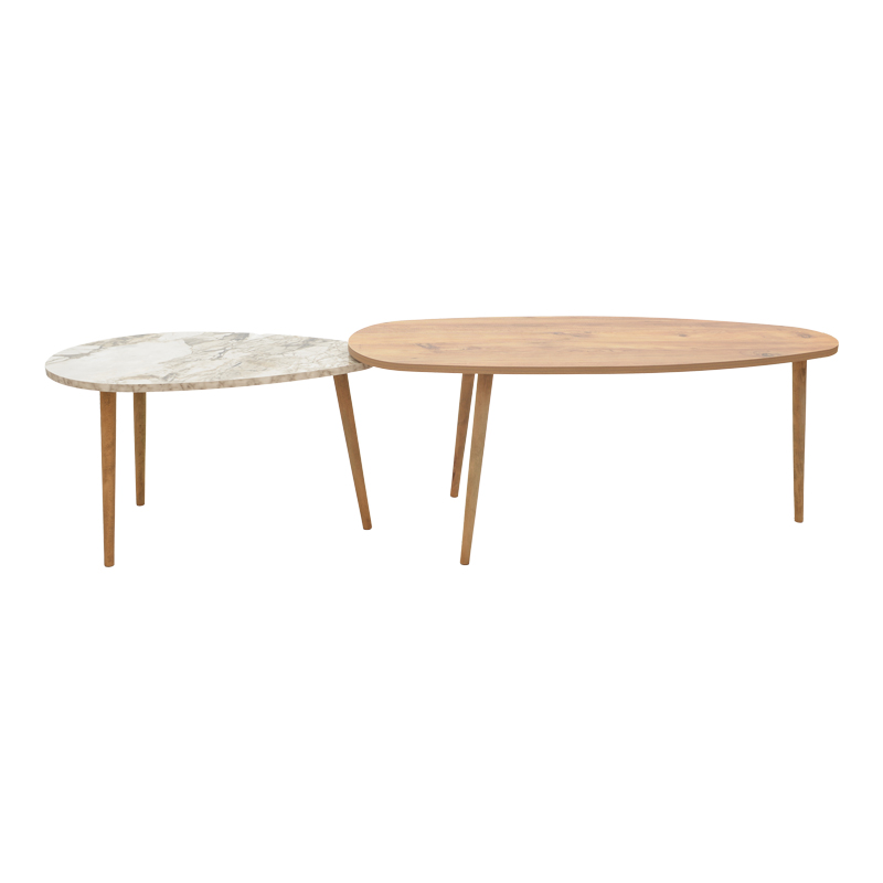 Monty pakoworld oak-beige melamine marble coffee table 116x46x46cm Monty pakoworld oak-beige melamine marble coffee table 116x46x46cm