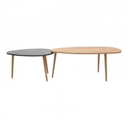 Monty pakoworld coffee table walnut-black marble melamine 116x46x46cm Monty pakoworld coffee table walnut-black marble melamine 116x46x46cm