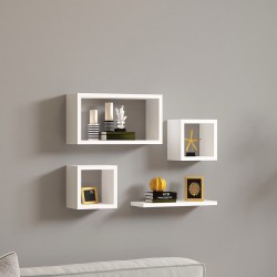 Babine pakoworld melamine shelf in white shade 84x15x44cm Babine pakoworld melamine shelf in white shade 84x15x44cm