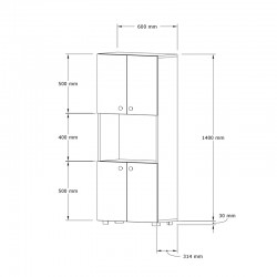 Kitchen cabinets Guzel pakoworld in white color 60x31.4x140cm Kitchen cabinets Guzel pakoworld in white color 60x31.4x140cm