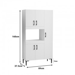 Defne pakoworld kitchen cabinet in white 89x37.5x160cm Defne pakoworld kitchen cabinet in white 89x37.5x160cm