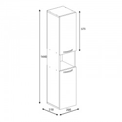 Wanka pakoworld column wardrobe in white 30x32x144cm Wanka pakoworld column wardrobe in white 30x32x144cm