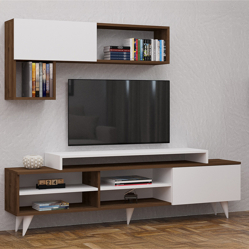 Visao pakoworld TV set in white-walnut shades 180x32x55cm Visao pakoworld TV set in white-walnut shades 180x32x55cm