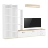 Leman pakoworld living room tv set in white-oak shade 240x35x154cm
