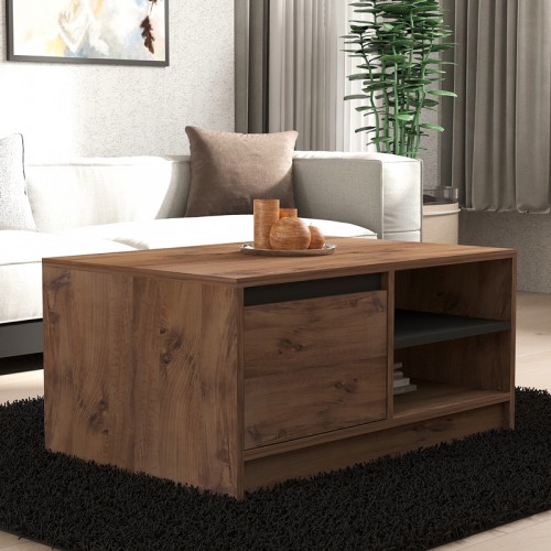 Τραπέζι σαλονιού Narli pakoworld σε sonoma απόχρωση 90x60x45εκ