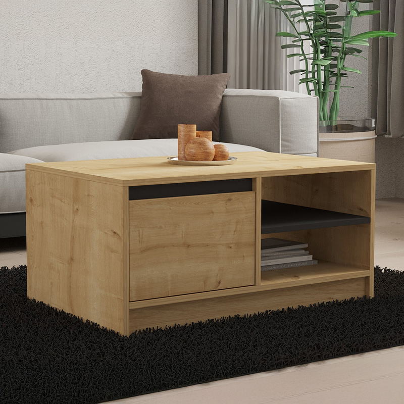 Coffee table Narli pakoworld in oak shade 90x60x45cm Coffee table Narli pakoworld in oak shade 90x60x45cm
