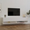Έπιπλο τηλεόρασης επιτοίχιο Melosa pakoworld σε λευκή απόχρωση 141x30x31εκ
