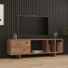 Έπιπλο τηλεόρασης Mueble pakoworld σε sonoma απόχρωση 140x29x45εκ