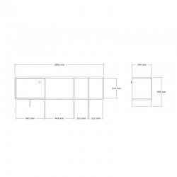 Mueble pakoworld TV cabinet in sonoma shade 140x29x45cm