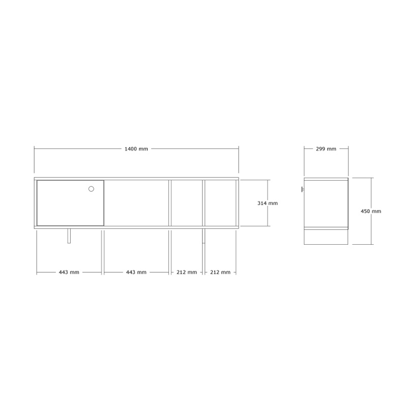 Mueble pakoworld TV cabinet in sonoma shade 140x29x45cm